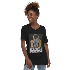 MIZZWERK  'WE WILL PERSIST'  Unisex Short Sleeve V-Neck T-Shirt