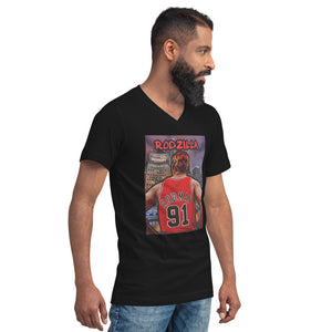 MIZZWERK 'RODZILLA'  Unisex Short Sleeve V-Neck T-Shirt