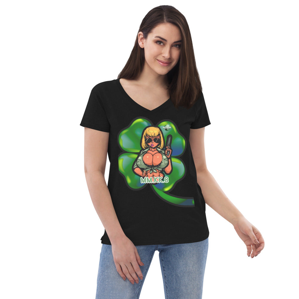 MIZZWERK 'LUCKY CHARM' Women’s recycled v-neck t-shirt