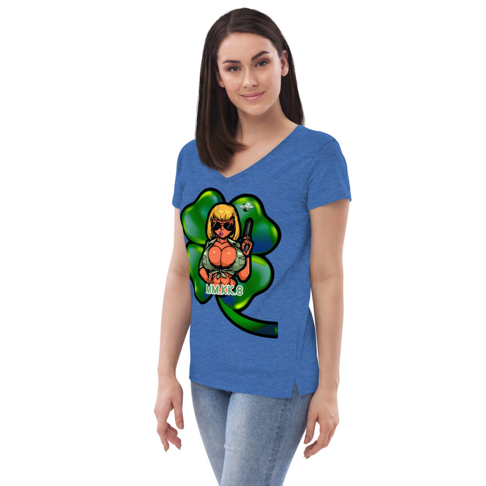 MIZZWERK 'LUCKY CHARM' Women’s recycled v-neck t-shirt