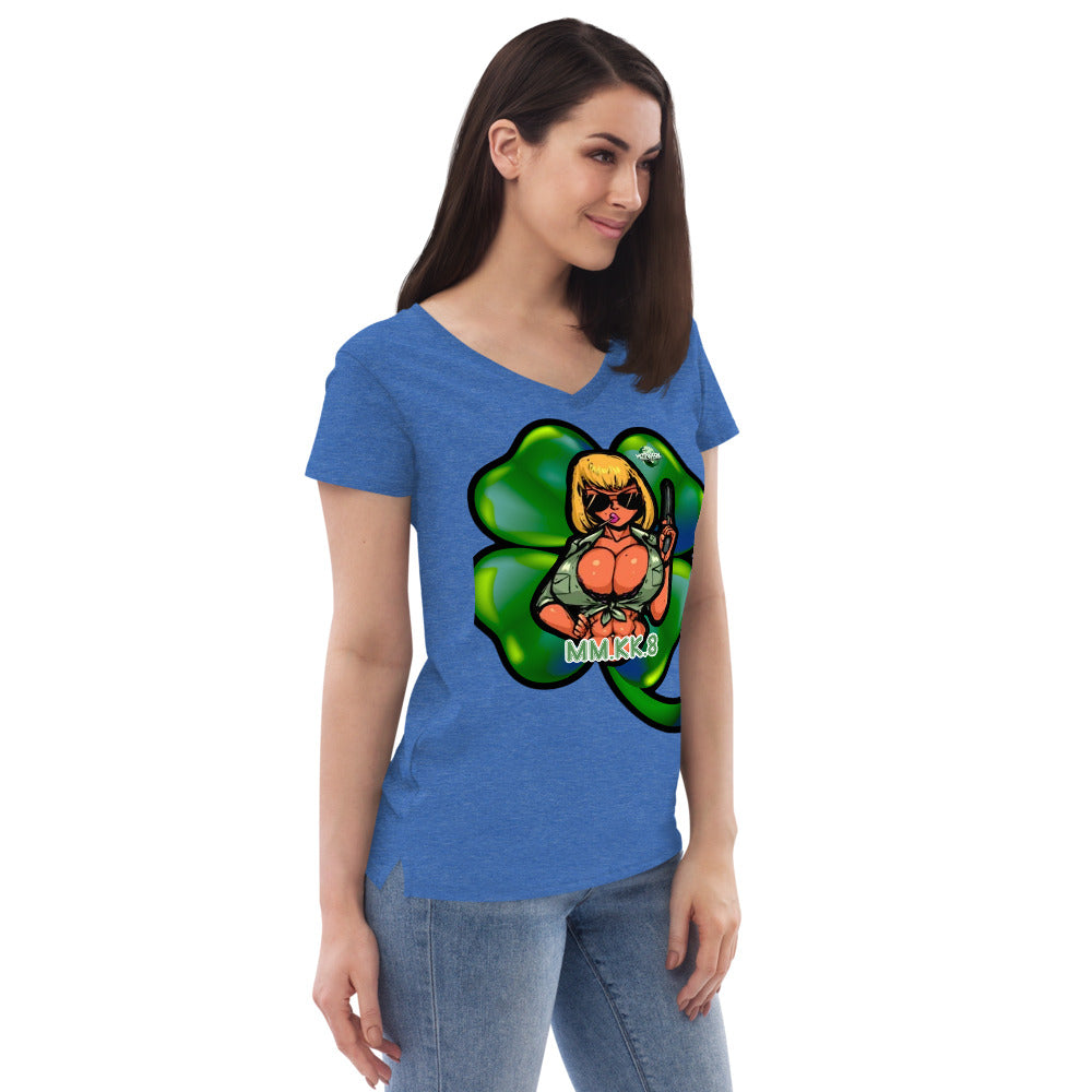 MIZZWERK 'LUCKY CHARM' Women’s recycled v-neck t-shirt