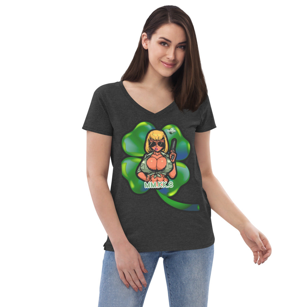 MIZZWERK 'LUCKY CHARM' Women’s recycled v-neck t-shirt