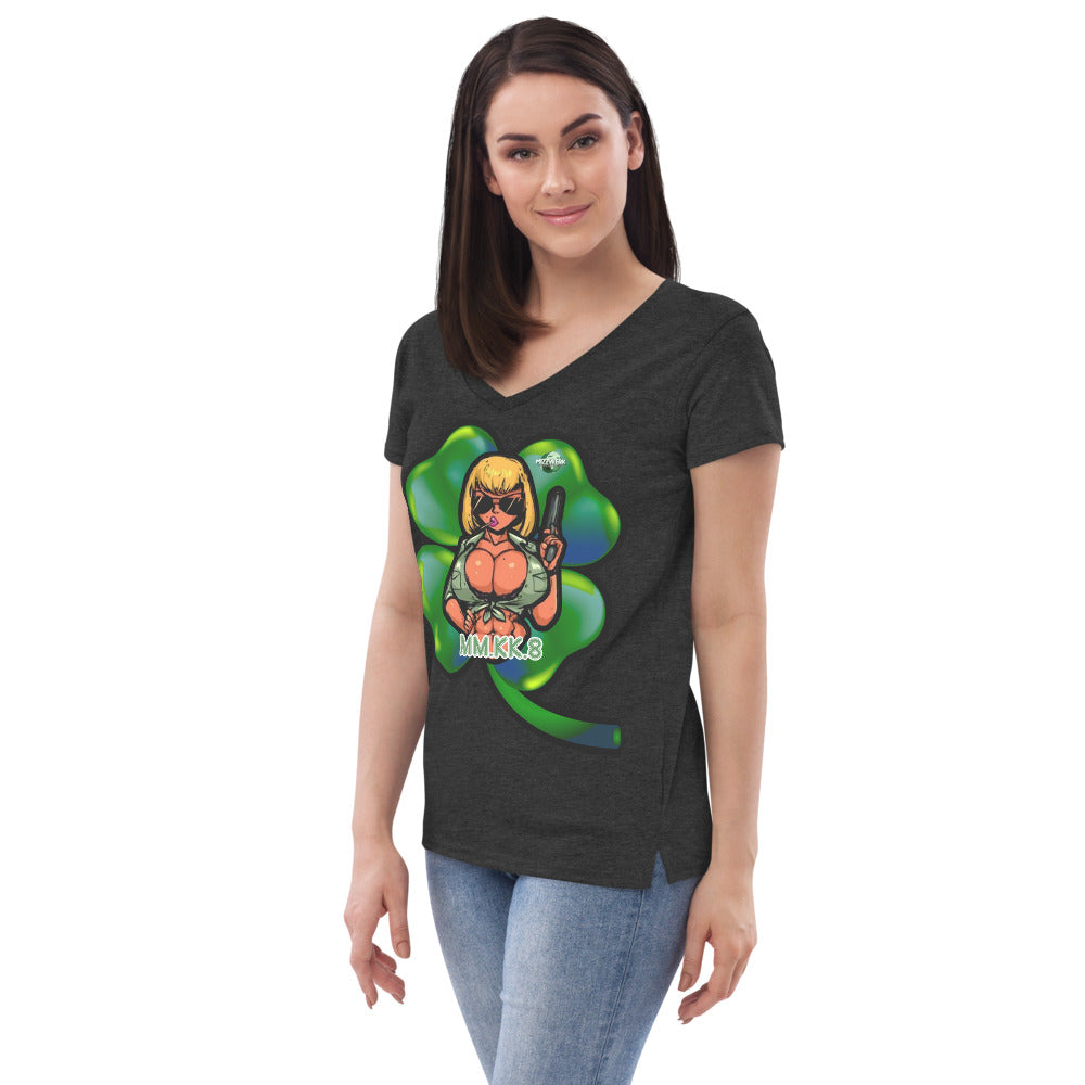 MIZZWERK 'LUCKY CHARM' Women’s recycled v-neck t-shirt