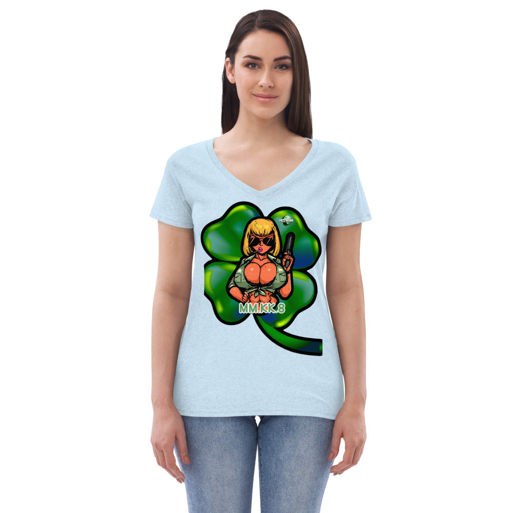 MIZZWERK 'LUCKY CHARM' Women’s recycled v-neck t-shirt