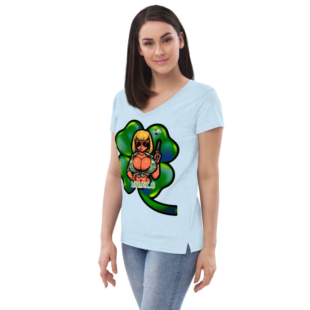 MIZZWERK 'LUCKY CHARM' Women’s recycled v-neck t-shirt