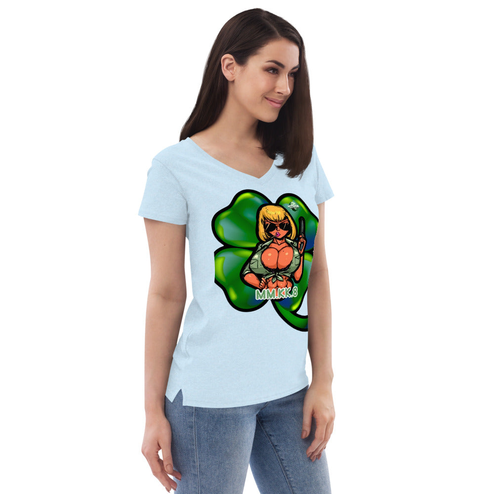 MIZZWERK 'LUCKY CHARM' Women’s recycled v-neck t-shirt