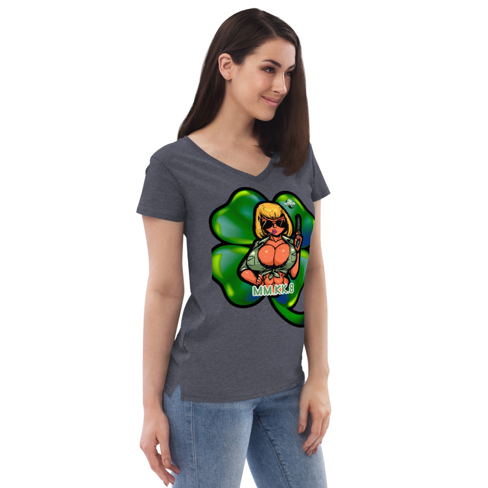 MIZZWERK 'LUCKY CHARM' Women’s recycled v-neck t-shirt