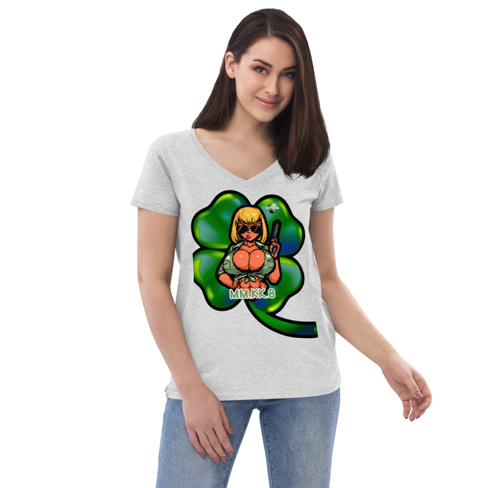 MIZZWERK 'LUCKY CHARM' Women’s recycled v-neck t-shirt