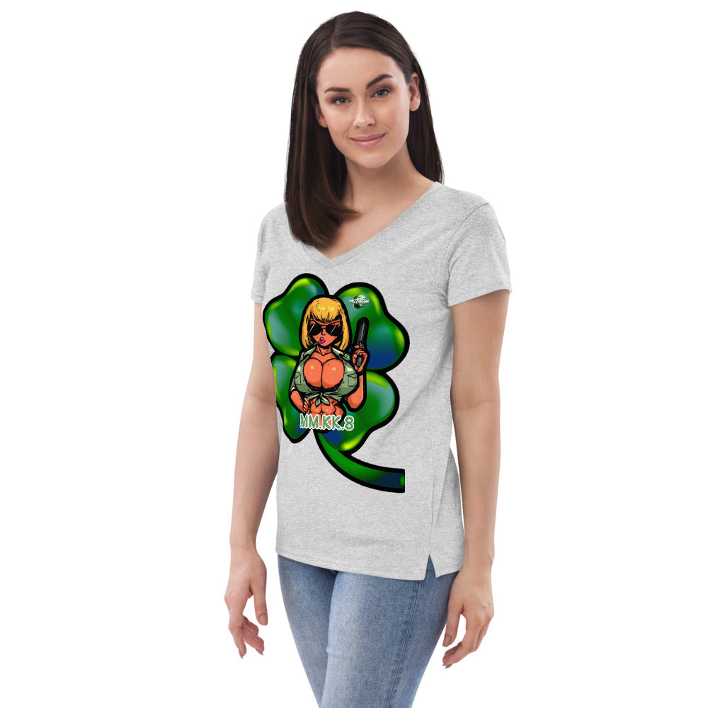 MIZZWERK 'LUCKY CHARM' Women’s recycled v-neck t-shirt