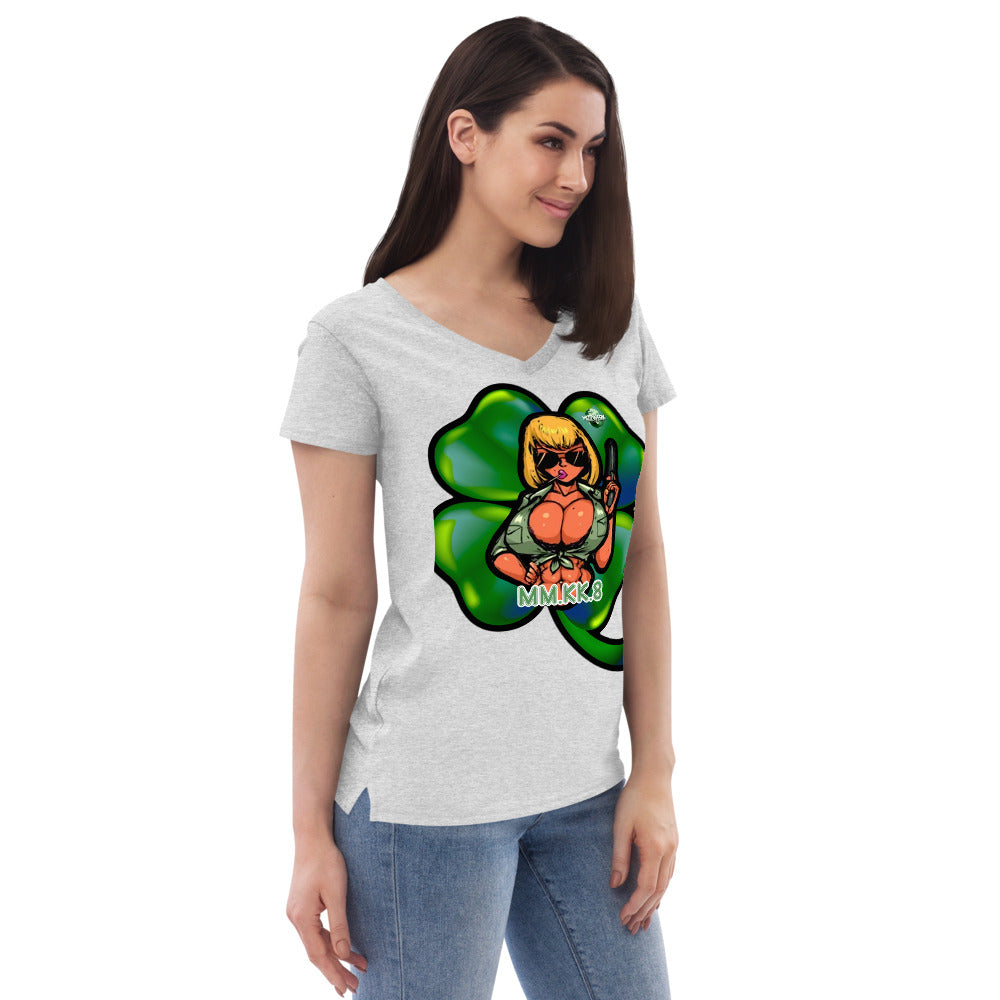 MIZZWERK 'LUCKY CHARM' Women’s recycled v-neck t-shirt